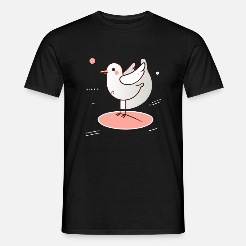 Möwe - Männer T-Shirt - Schwarz