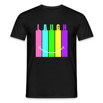 Rire au néon - T-shirt homme - noir - Devant - AI Model Male 178 light (178cm)