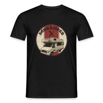 Schrämper rund rot blank - Männer T-Shirt - Schwarz - Vorne - AI Model Male 178 light (178cm)