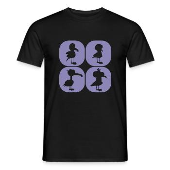 Découvrez cette fantastique chemise avec des mouettes amicales - T-shirt homme - noir - Devant - AI Model Male 178 light (178cm)