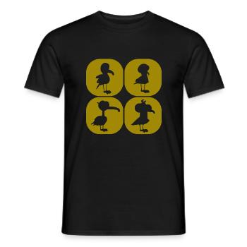 Découvrez cette fantastique chemise avec des mouettes amicales - T-shirt homme - noir - Devant - AI Model Male 178 light (178cm)