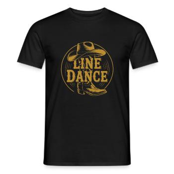 Line Dance Group Training My Dance Sport - Men's T-Shirt - black - Front - AI Model Male 178 light (178cm)