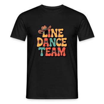 Line Dance Group Team Family Dancing - Men's T-Shirt - black - Front - AI Model Male 178 light (178cm)