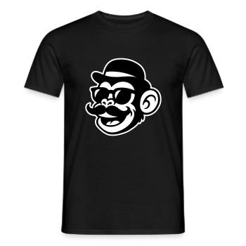 Affe Sir Mustache - Männer T-Shirt - Schwarz - Vorne - AI Model Male 178 light (178cm)