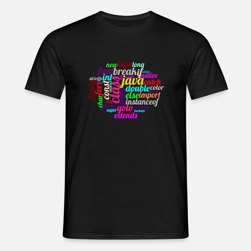 Java WordCloud - Männer T-Shirt - Schwarz