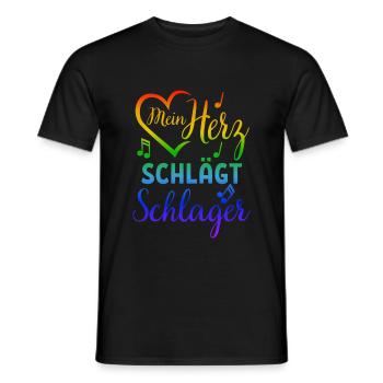Schlager Geschenk Musik Party Raving Konzert - Männer T-Shirt - Schwarz - Vorne - AI Model Male 178 light (178cm)