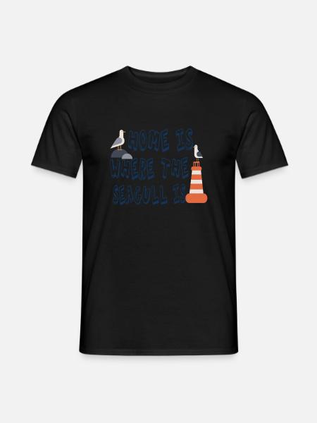 Zuhause ist, wo die Möwe ist - Männer T-Shirt - Schwarz