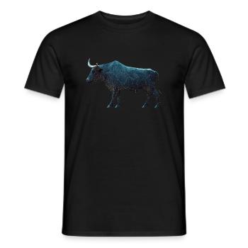 Stock market bull as a polygon with a high level of detail - Men's T-Shirt - black - Front - AI Model Male 178 light (178cm)
