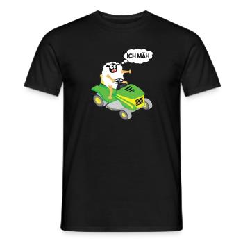 Lustiges Schaf T-Shirt Schaf Rasenmäher MÄH - Männer T-Shirt - Schwarz - Vorne - AI Model Male 178 light (178cm)