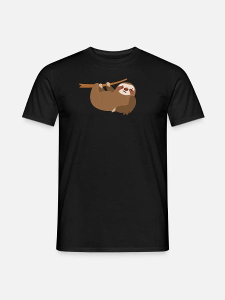 Shirt mit Faultier - Lustiges Faultier T-Shirt - Männer T-Shirt - Schwarz