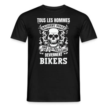 les meilleurs deviennent bikers - T-shirt homme - noir - Devant - AI Model Male 178 light (178cm)