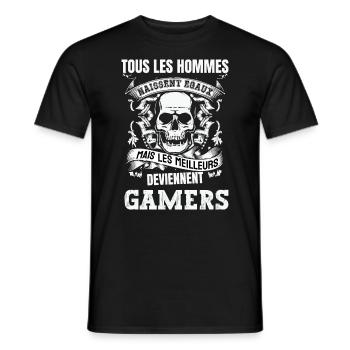 les meilleurs deviennent gamers - T-shirt homme - noir - Devant - AI Model Male 178 light (178cm)