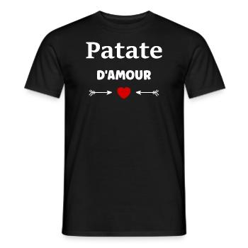 Patate d'amour - T-shirt homme - noir - Devant - AI Model Male 178 light (178cm)
