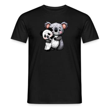 süßer Koala Bär und Pandabär drücken sich Grunge - Männer T-Shirt - Schwarz - Vorne - AI Model Male 178 light (178cm)