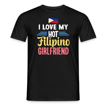Filipino girlfriend love for Filipino - Men's T-Shirt - black - Front - AI Model Male 178 light (178cm)