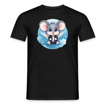 Maus Engel Flügel - Männer T-Shirt - Schwarz - Vorne - AI Model Male 178 light (178cm)