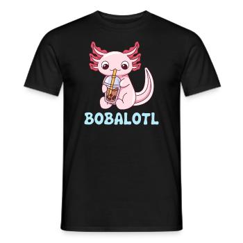 Bobalotl Pun Design for Axolotl Lovers - Men's T-Shirt - black - Front - AI Model Male 178 light (178cm)