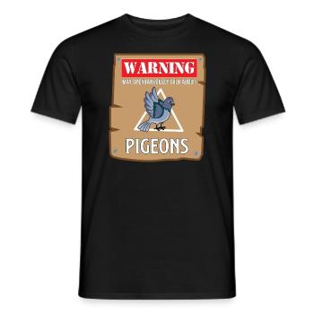 Pigeon Talk Warnung Design für Taubenliebhaber - Männer T-Shirt - Schwarz - Vorne - AI Model Male 178 light (178cm)