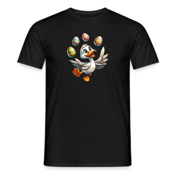 Oster ente Jongliert Eier, Artistischer Erpel - Männer T-Shirt - Schwarz - Vorne - AI Model Male 178 light (178cm)
