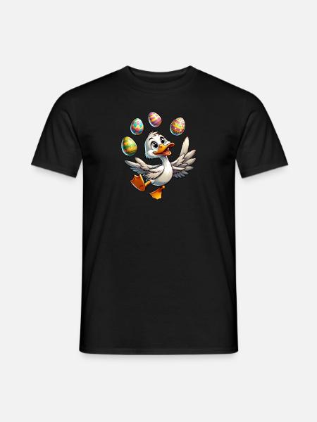 Oster ente Jongliert Eier, Artistischer Erpel - Männer T-Shirt - Schwarz
