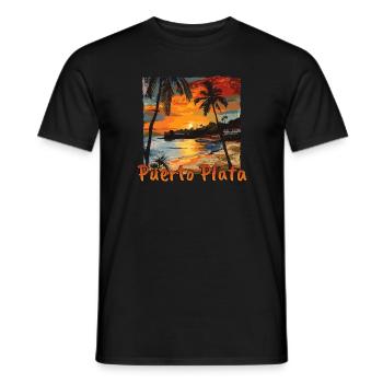Puerto Plata République Dominicaine Vacances Plage - T-shirt homme - noir - Devant - AI Model Male 178 light (178cm)