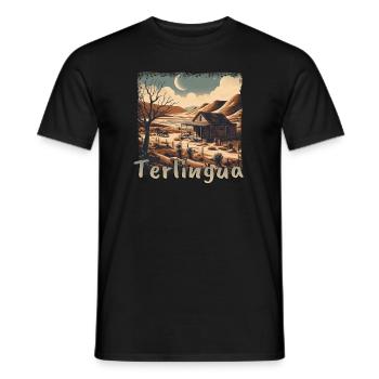 Terlingua: Ghost town with grunge flair in Texas - Men's T-Shirt - black - Front - AI Model Male 178 light (178cm)