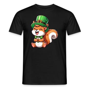 Écureuil coquin St. Patrick’s - T-shirt homme - noir - Devant - AI Model Male 178 light (178cm)