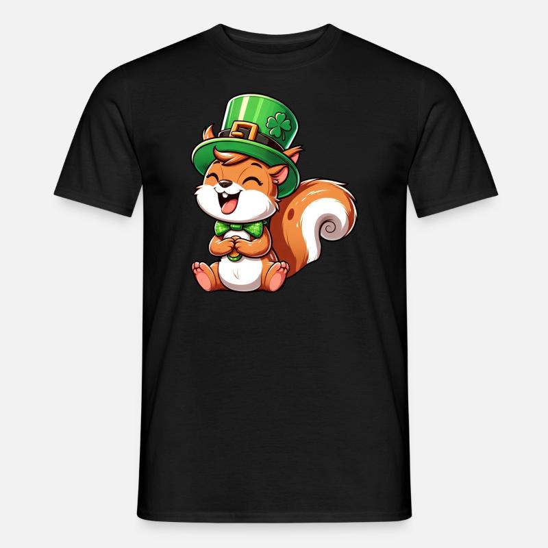 Freches Eichhörnchen St. Patricks - Männer T-Shirt - Schwarz