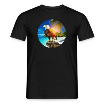 Eagle at Eagle Beach Aruba Summer Vacation - Men's T-Shirt - black - Front - AI Model Male 178 light (178cm)