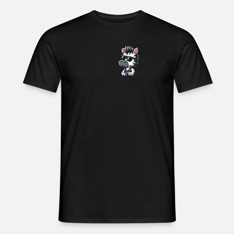 Cooles Zebra Cartoon Taschenformat - Männer T-Shirt - Schwarz