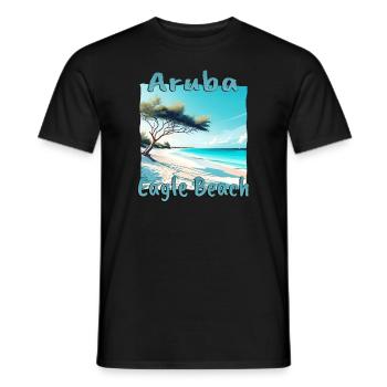 Aruba Vacation Eagle Beach Design - Men's T-Shirt - black - Front - AI Model Male 178 light (178cm)