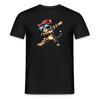 Bande dessinée cool Bengal Cat Dabbing - T-shirt homme - noir - Devant - AI Model Male 178 light (178cm)