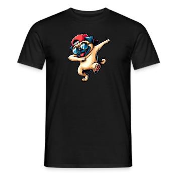 Dancing Pug Dabbing Pose Stylish - Men's T-Shirt - black - Front - AI Model Male 178 light (178cm)