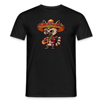 Cinco de Mayo Hyena Guitare Mariachi - T-shirt homme - noir - Devant - AI Model Male 178 light (178cm)