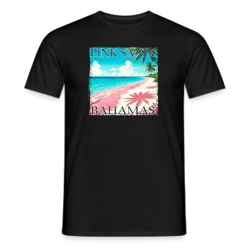Bahamas Pink Sands Grunge Look - Männer T-Shirt - Schwarz - Vorne - AI Model Male 178 light (178cm)