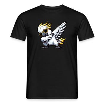 Dessin dessiné dessiné mignon de cacatoès qui fait du dabing - T-shirt homme - noir - Devant - AI Model Male 178 light (178cm)
