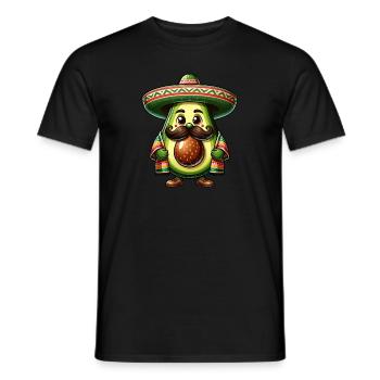 Avocat Cinco de Mayo avec moustache - T-shirt homme - noir - Devant - AI Model Male 178 light (178cm)