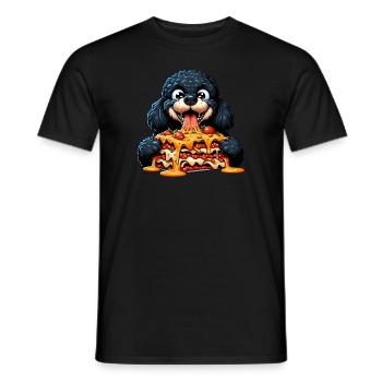Schwarzer Pudel liebt Lasagne Comic - Männer T-Shirt - Schwarz - Vorne - AI Model Male 178 light (178cm)