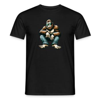 Cool Bigfoot with sunglasses - Men's T-Shirt - black - Front - AI Model Male 178 light (178cm)