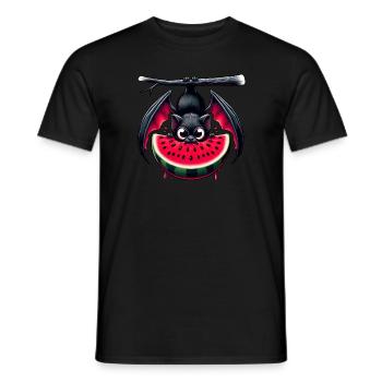 Fledermaus Sommerfrucht Melone - Männer T-Shirt - Schwarz - Vorne - AI Model Male 178 light (178cm)