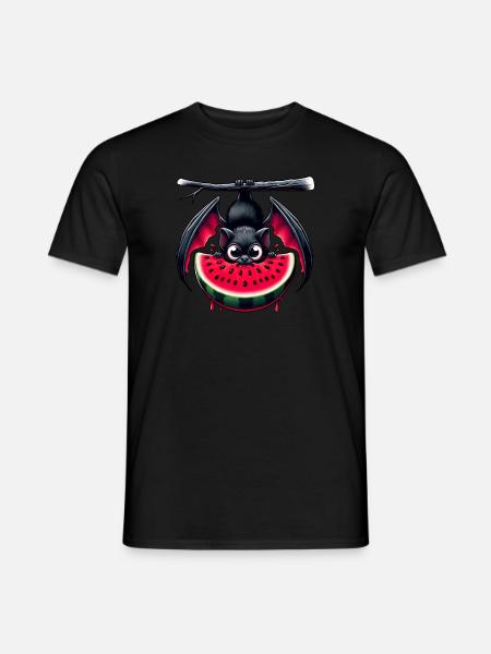 Bat Summer Fruit Melon - Men's T-Shirt - black