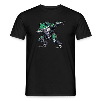 Cool Robot Grenouille Dabbing Mech Cyborg - T-shirt homme - noir - Devant - AI Model Male 178 light (178cm)