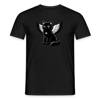 Black Cat Angel Wings Gothic Style - Men's T-Shirt - black - Front - AI Model Male 178 light (178cm)