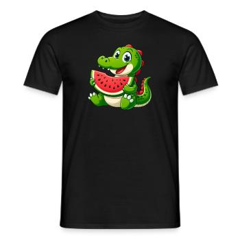 Krokodil Melone Wassermelone Frucht Fruchtig - Männer T-Shirt - Schwarz - Vorne - AI Model Male 178 light (178cm)