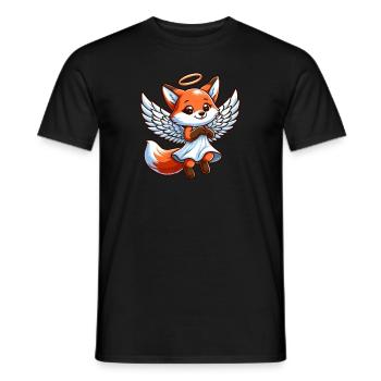 Ailes de bande dessinée Cute Fox Angel - T-shirt homme - noir - Devant - AI Model Male 178 light (178cm)