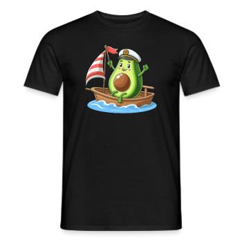 Cool sailing dinghy avocado summer motif - Men's T-Shirt - black - Front - AI Model Male 178 light (178cm)