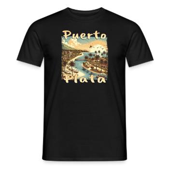 Puerto Plata, République dominicaine, Vacances grunge - T-shirt homme - noir - Devant - AI Model Male 178 light (178cm)