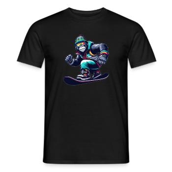 Gorilla Snowboarder Snowboard Winter Winter Holiday - Men's T-Shirt - black - Front - AI Model Male 178 light (178cm)