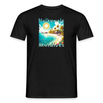 Hulhumale Maldives Summer Beach Sun Grunge - Men's T-Shirt - black - Front - AI Model Male 178 light (178cm)