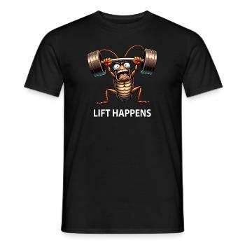Kakerlake Gewichtheben Barbell Hanteltraining - Männer T-Shirt - Schwarz - Vorne - AI Model Male 178 light (178cm)